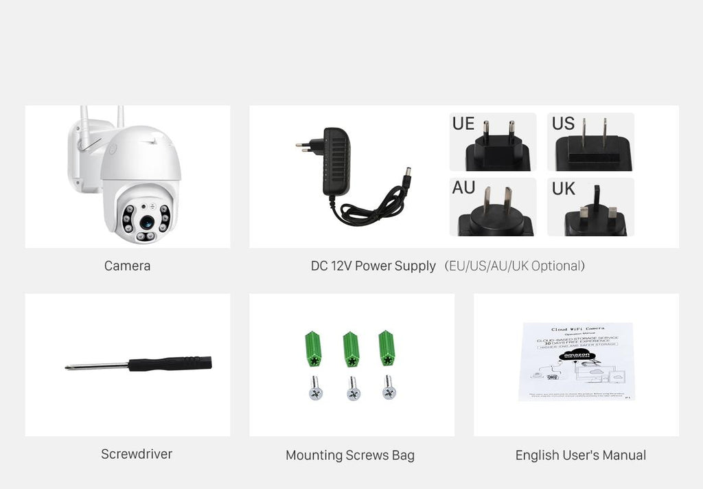 Caméra de Sécurité Extérieure 1080P avec Zoom
