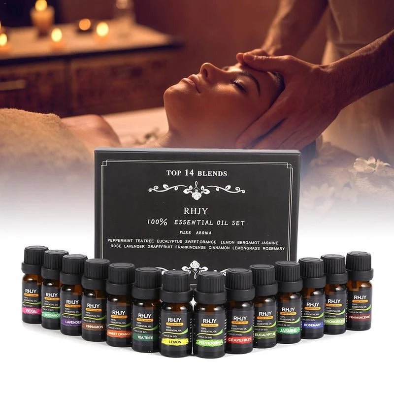 Coffret 14 Huiles Essentielles Aromathérapie - Relaxation & Bien - Être 10ml - Tout & Co